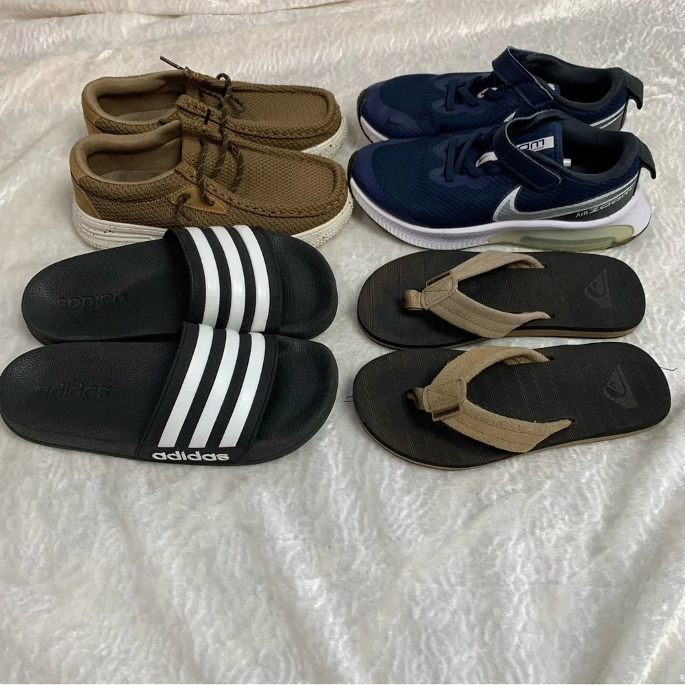 ADIDAS, NIKE, Billabong, Hey Dude style shoe lot- boys size 3